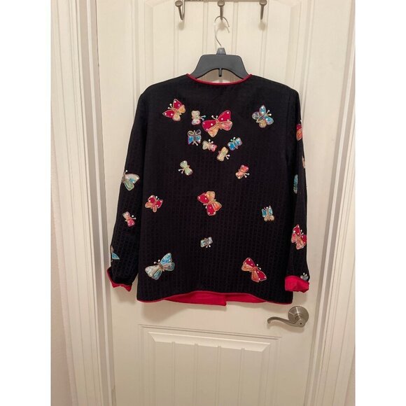 Allure Butterfly Embroidered Jacket‎ WOMEN'S SIZE S S - Picture 7 of 16